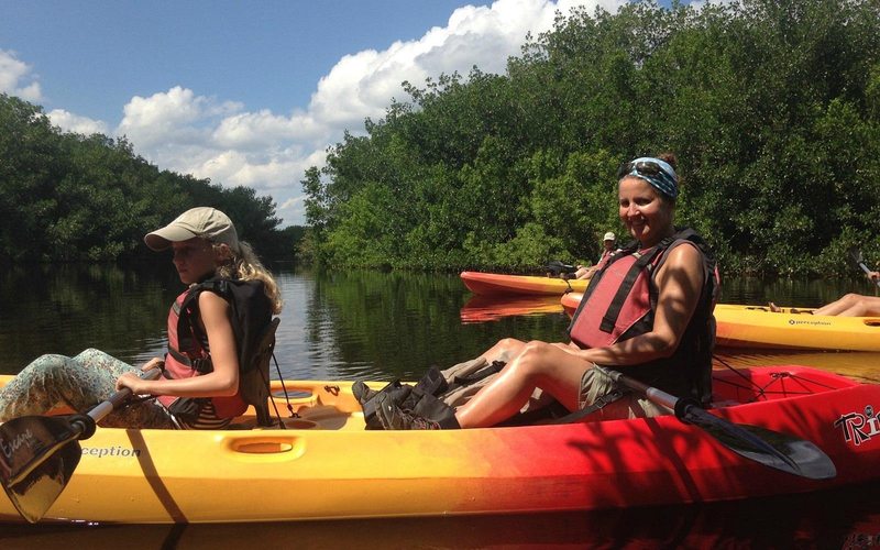 Family kayaking